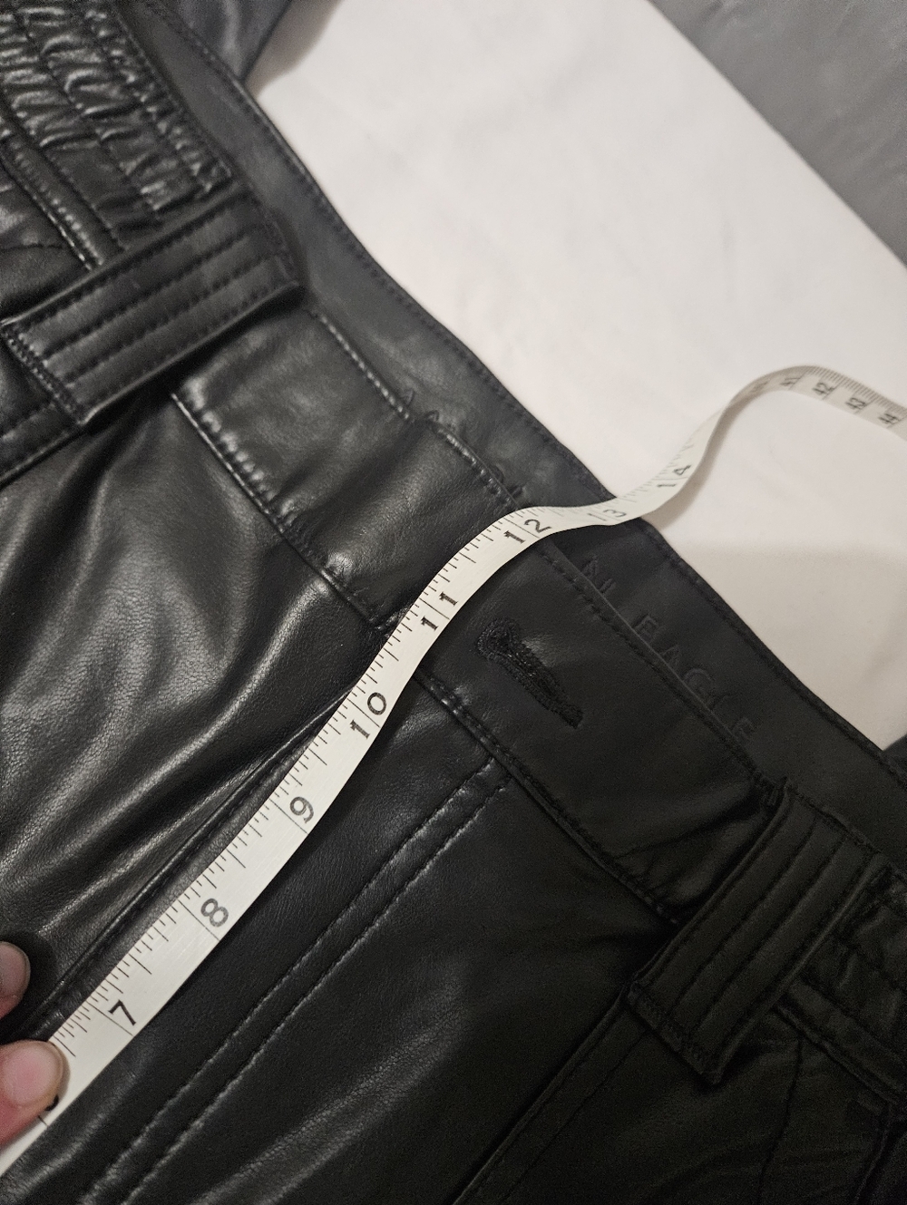 American Eagle PU Cargo Black Pants Biker Grunge GothCore Size 14! - Picture 6 of 8